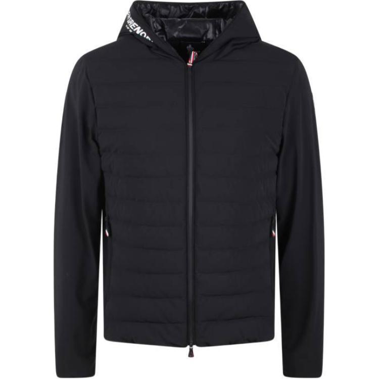Moncler Grenoble Lightweight Logo Hooded Down Jacket Black J20978G0002389ALV999