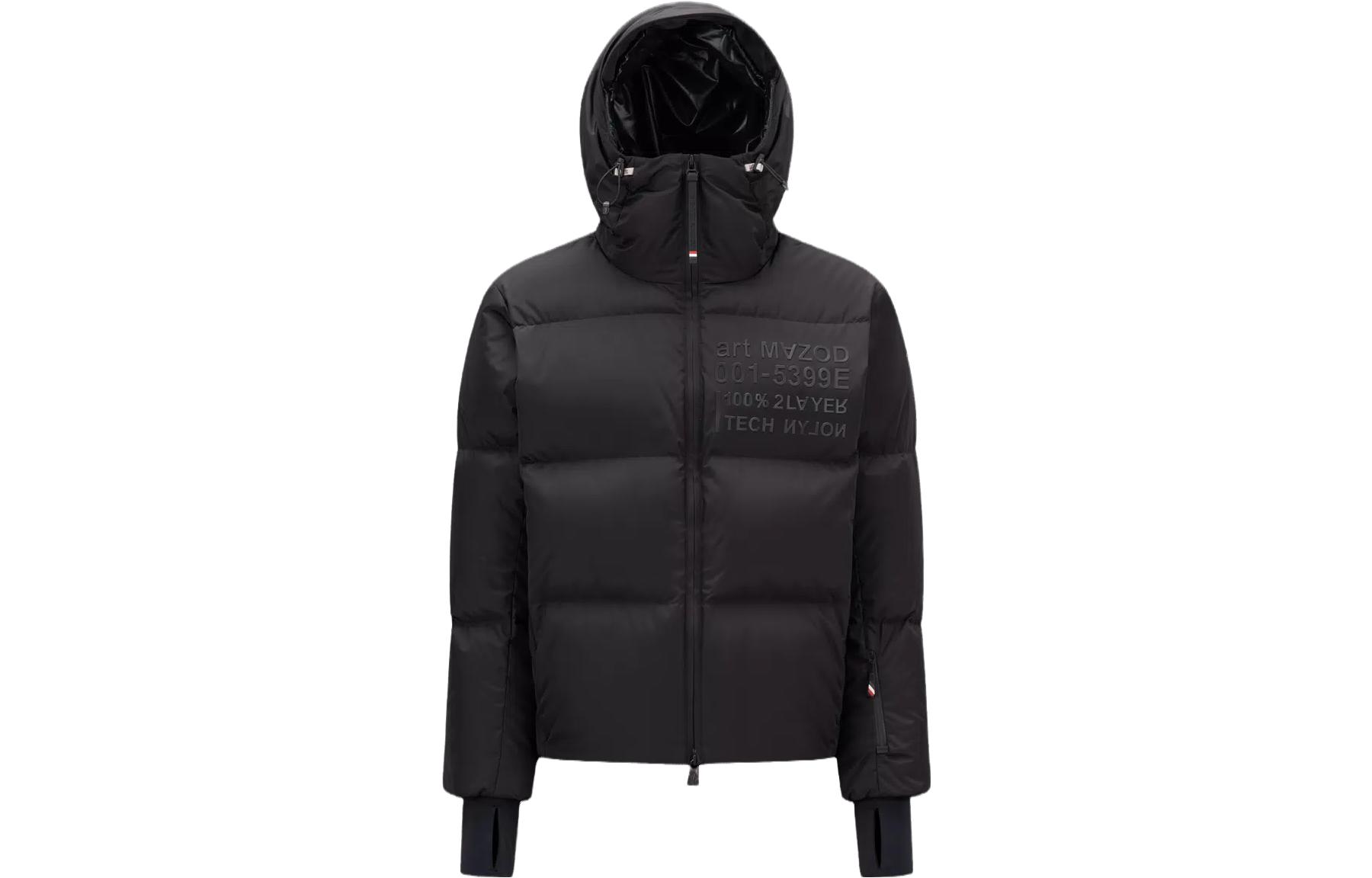 Moncler Grenoble Mazod  Black Down Jacket with Letter Print and Hood I20971A000465399EP99