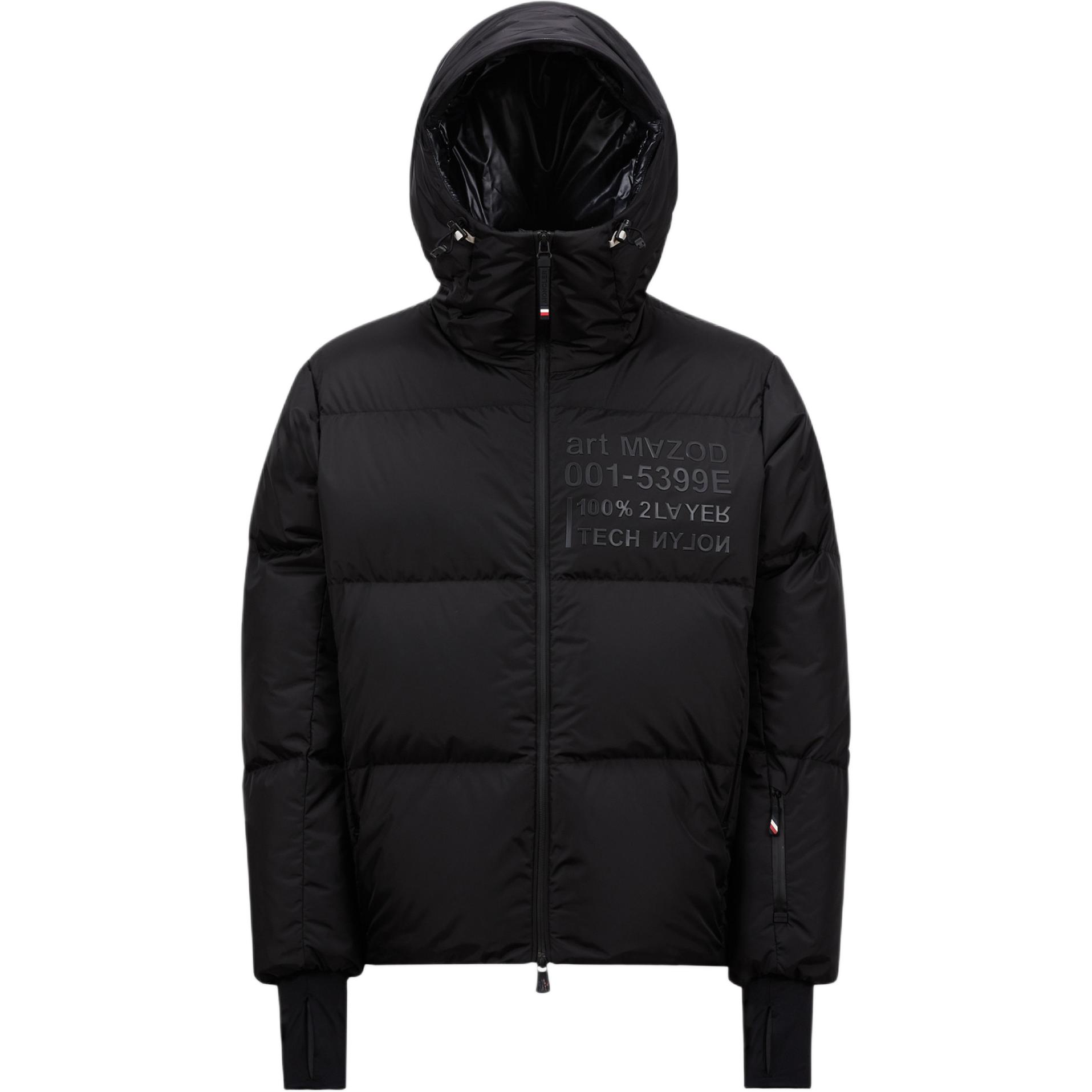 Moncler Grenoble Mazod  Black Logo Hooded Short Down Jacket. J20971A000545399EP99