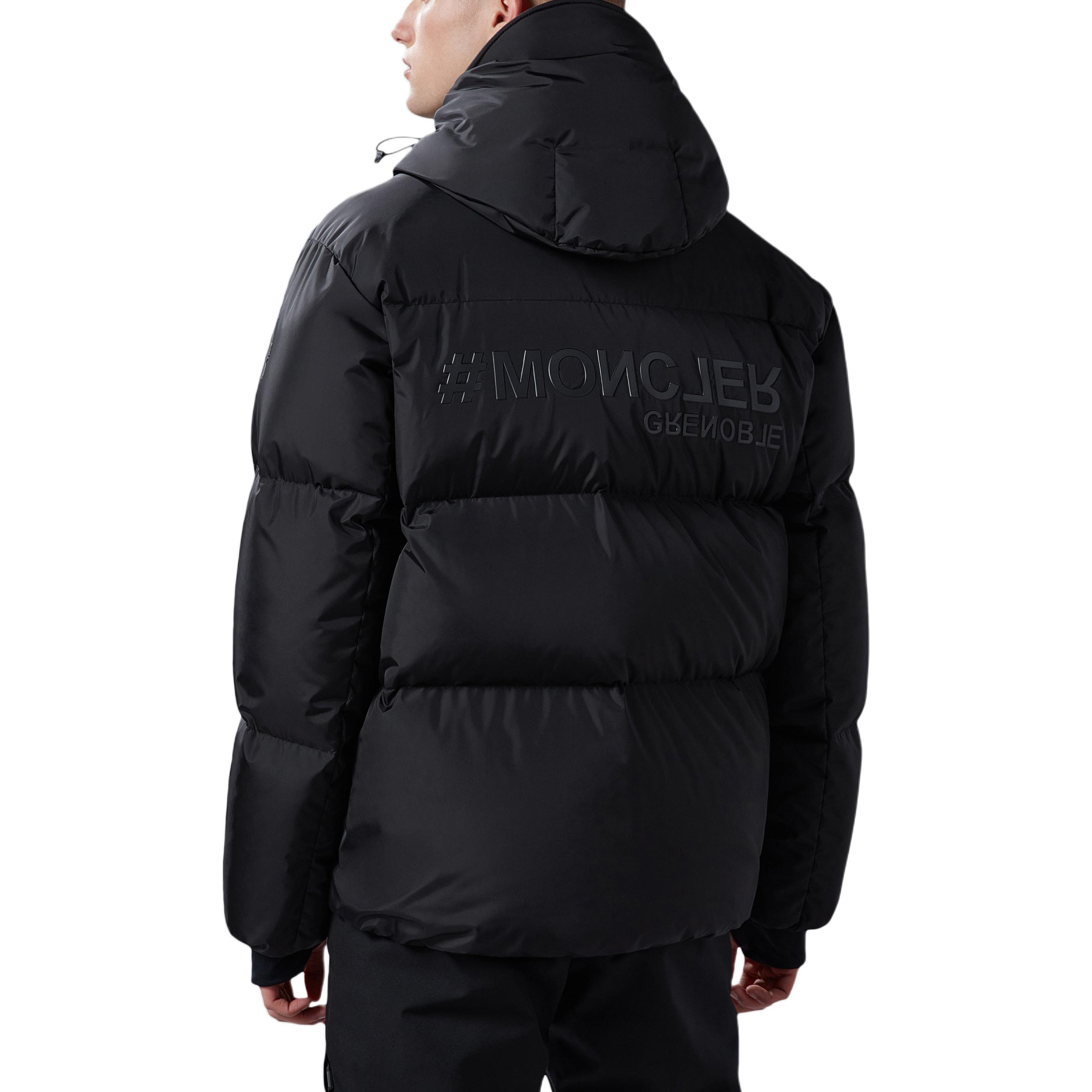 Shop 蒙克萊 Grenoble Mazod 黑色標誌連帽短版羽絨外套 J20971A000545399EP99