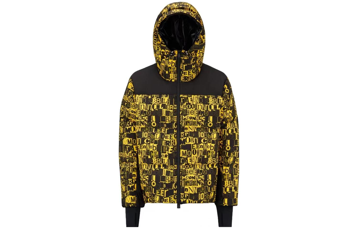 Moncler Grenoble Mazod Yellow  Ski Jacket with Logo Print 1A00068596CCF19