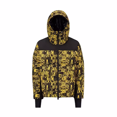 Moncler Grenoble Mazod Yellow Ski Jacket with Logo Print 1A00068596CCF19