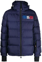 Moncler Grenoble Navy Blue Hooded Letter Printed Puffer Jacket for Men ISORNO1A000155399E Moncler Grenoble Navy Blue Hooded Letter Printed Puffer Jacket for Men ISORNO1A000155399E