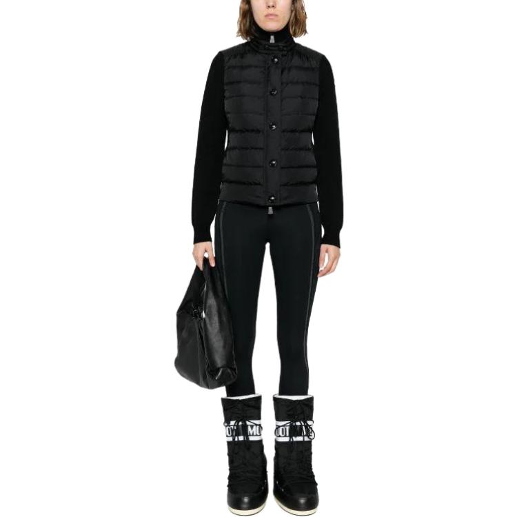 Lookbook Moncler Grenoble Padded Down Jacket Black  Single-Breasted High Collar I20989B00012A9462