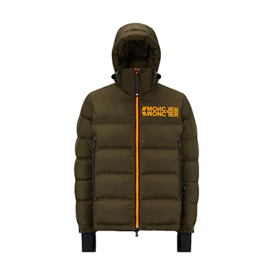Moncler Grenoble Quilted Down Jacket with Logo Print for Men. H20971A000615399E832