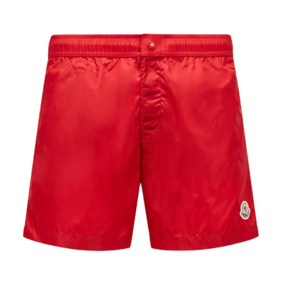 Moncler Grenoble Red Swim Shorts Simple Logo Elastic Comfort. J10912C0002153326455