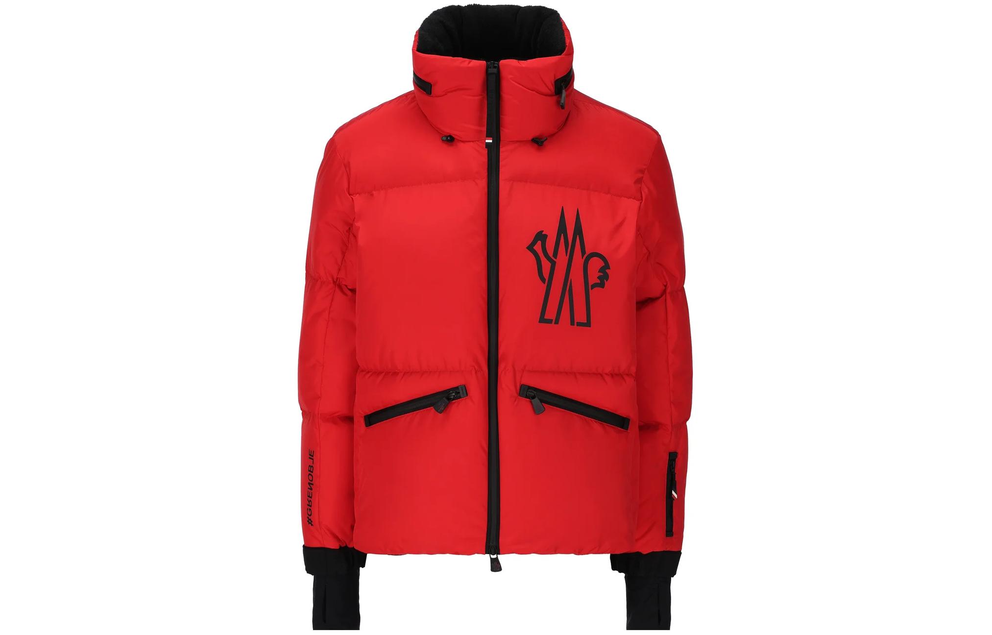 Order モンクレール グルノーブル レッド ジップアップ レタリングジャケット 長袖アウター I20971A000235399E-456