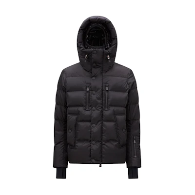 Moncler Grenoble Rodenberg Black Short Down Jacket with Zip & Double Hood. J20971A000495399E999