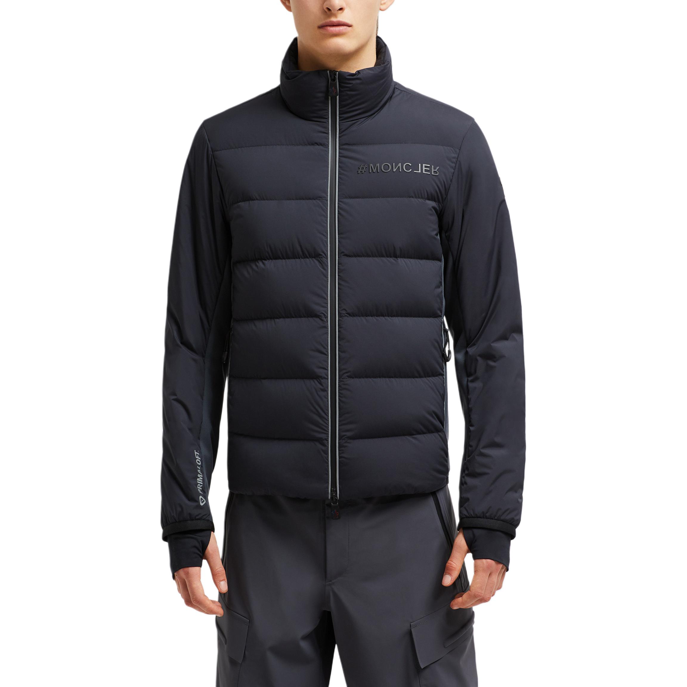 Lookbook 몽클레르 그르노블 숏 지퍼 패딩 재킷 미드나잇 블루 유니섹스. J20971G00002595FK945