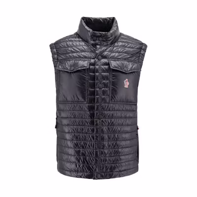 Moncler Grenoble Solid Button-Up Vest Men’s Black 0971A00014539YL999