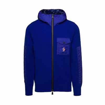 Moncler Grenoble Solid Color Hoodie Zip Jacket Men’s Blue 9B00007A9462765