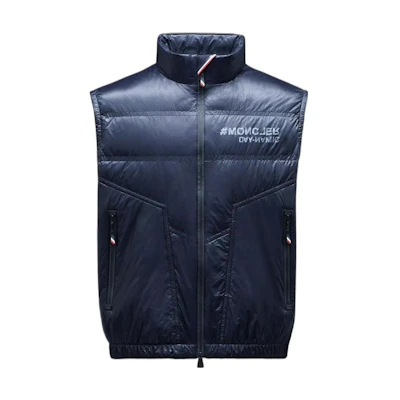 MONCLER GRENOBLE SS22 Degioz Solid Print Down Vest Men’s Blue. G209Q1A00005539MC742
