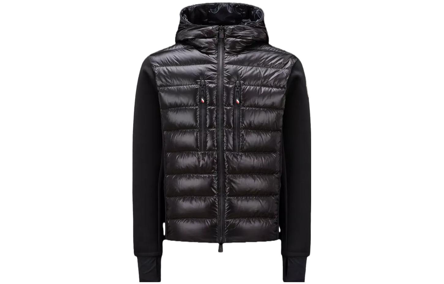 Moncler Grenoble SS23  Black Down Jacket with Cotton Sleeves and Large Pockets I20979B00008C9043999