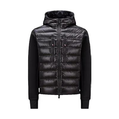 Moncler Grenoble SS23 Black Down Jacket with Cotton Sleeves and Large Pockets I20979B00008C9043999