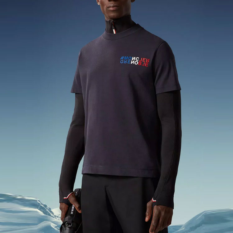 Moncler Grenoble SS23 Mirror Logo Crewneck T-Shirt Black I20978C0000383927773 圖 5