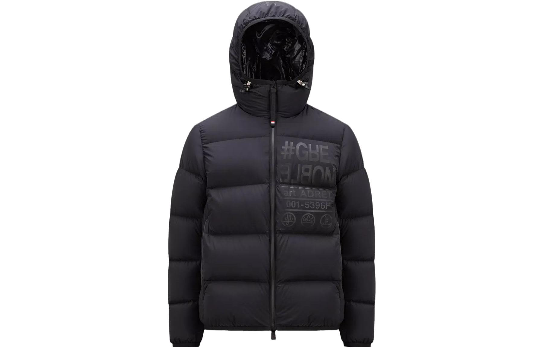 Moncler Grenoble SS23 Reflective Logo Down Jacket Black  Zip Hoodie. I20971A000515396F999