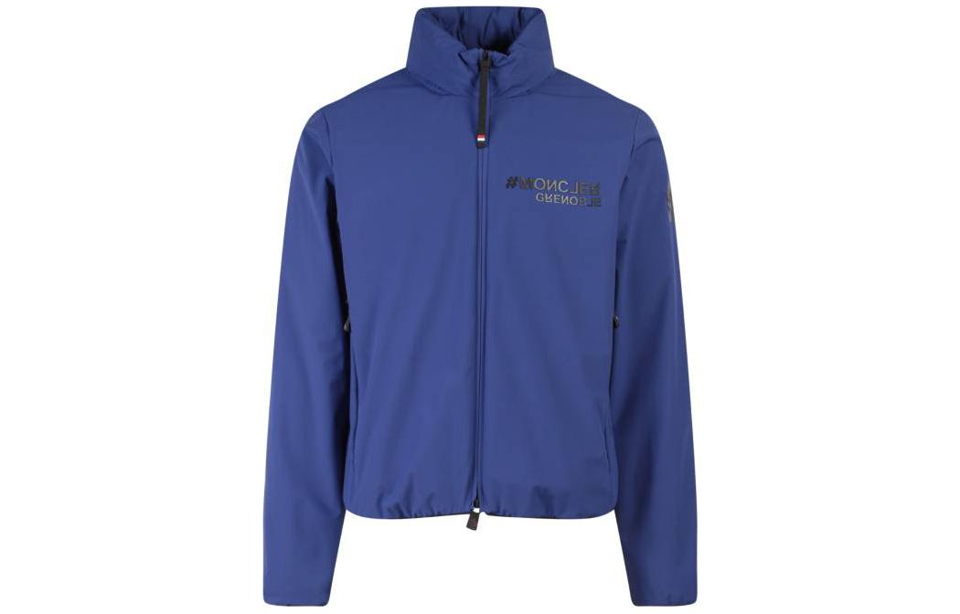 Moncler Grenoble SS23 Solid Logo Print Stand Collar Jacket Navy Blue - Men’s 1A000115399D735 圖 2