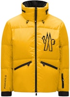 Moncler Grenoble Verdons Yellow Logo Print Zip-Up Down Jacket for Men I20971A000235399E127 Moncler Grenoble Verdons Yellow Logo Print Zip-Up Down Jacket for Men I20971A000235399E127