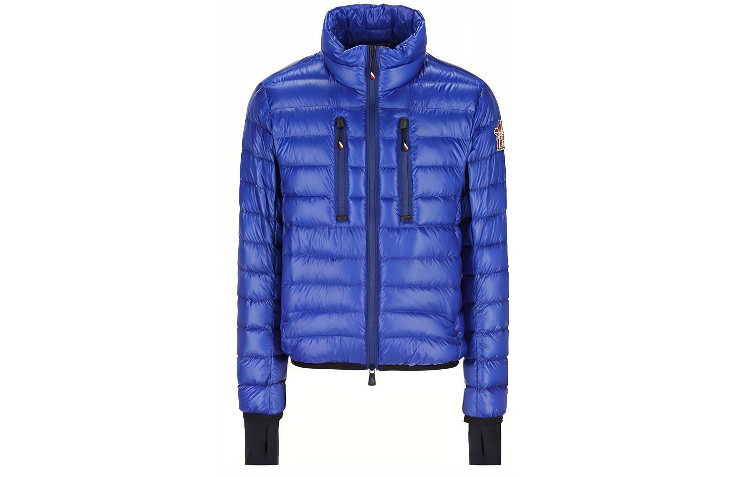 Moncler Grenoble Winter Down Jacket Blue with Quilted Sleeves Patch Design. 1A00027539YL754