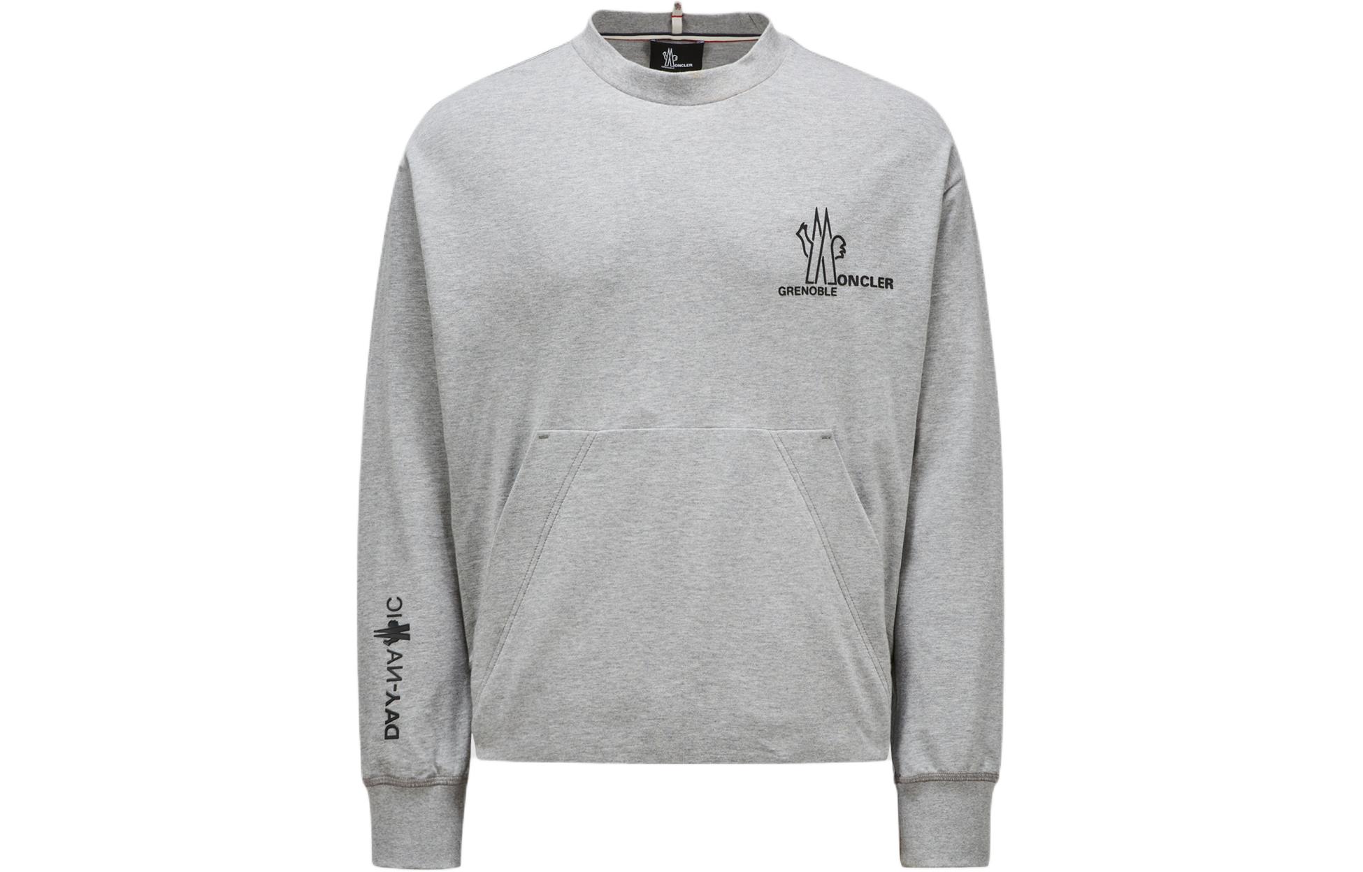 Moncler Grey Crewneck Oversized Letter Pullover Sweater J10978G00002809AD985