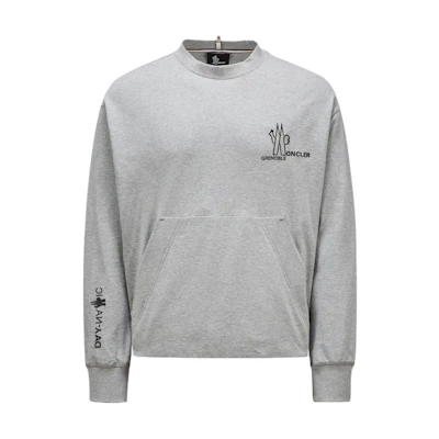 Moncler Grey Crewneck Oversized Letter Pullover Sweater J10978G00002809AD985