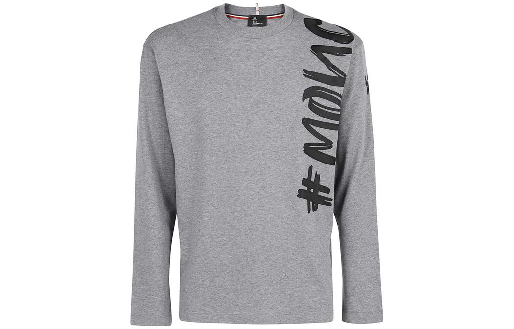 Moncler Grey Crewneck Sweatshirt with Letter Print 8D00004-8390T-987
