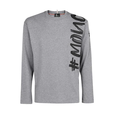 Moncler Grey Crewneck Sweatshirt with Letter Print 8D00004-8390T-987