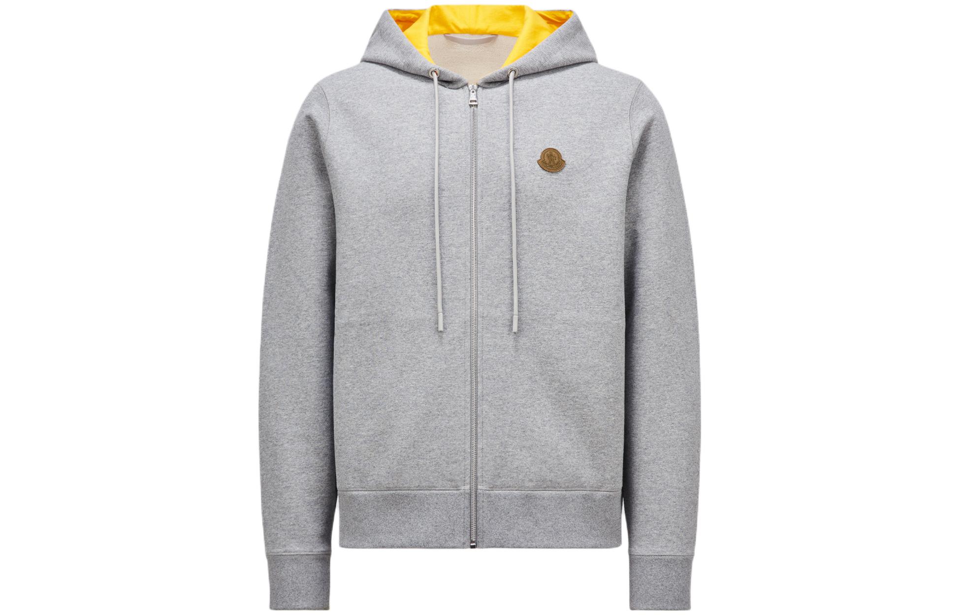 Moncler Grey Hooded Zip-Up Logo Sweatshirt J10918G00071899V4981