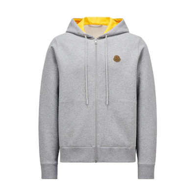 Moncler Grey Hooded Zip-Up Logo Sweatshirt J10918G00071899V4981