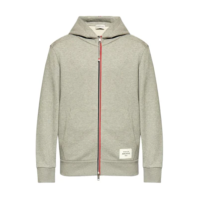 Moncler Grey Logo Patch Colorblock Zip-Up Hooded Jacket J20918G0000489A8F985