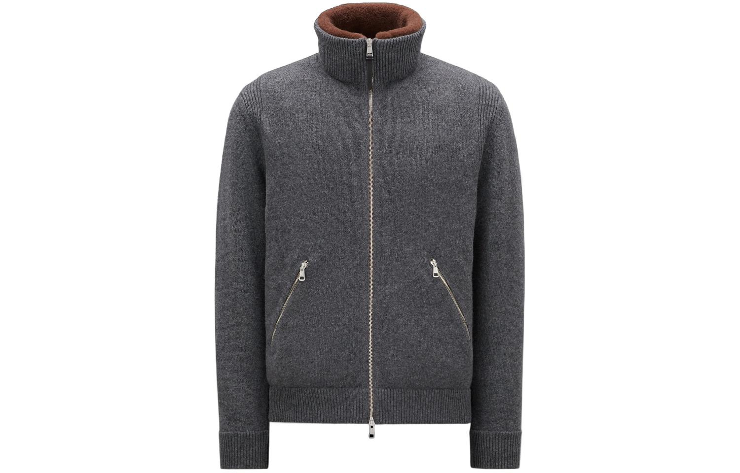 Moncler Grey Slim Fit Zip-Up Stand Collar Jacket I20919B00019M1115988