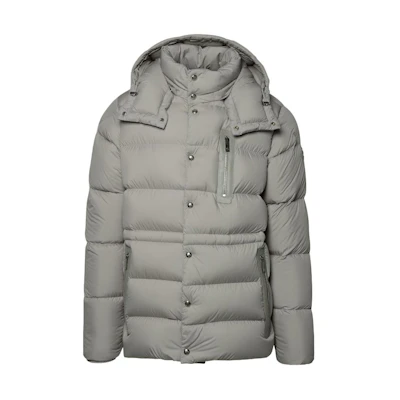 Moncler Grey Solid Color Hooded Fitted Long-Sleeve Jacket I20911A00168549SK268