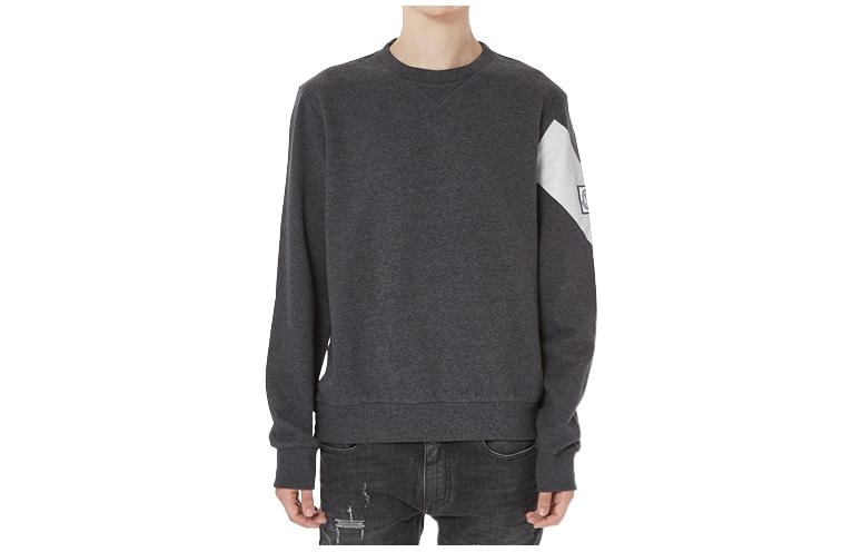 Moncler Grey Solid Pullover Slim Fit Long Sleeve Sweatshirt Men’s 8005950-80471-955