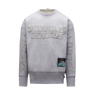 Moncler Grey Unisex Casual Crewneck Sweatshirt with Letter Print G209X0G00052M1955001