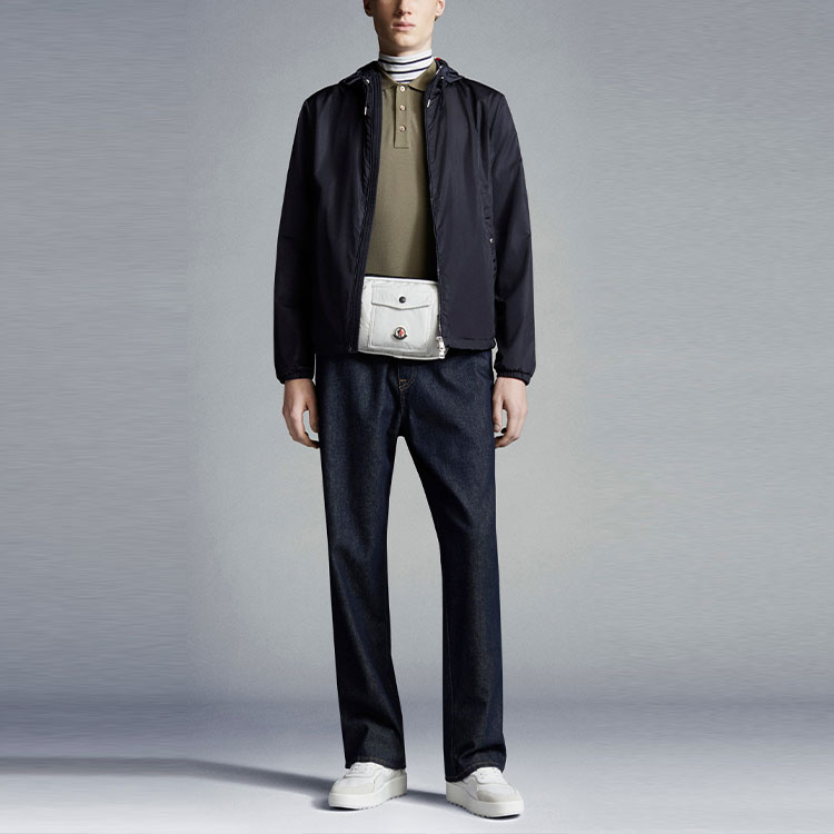 Lookbook Moncler Grimpeurs  Blue Hoodie Zip-Up Jacket with Logo Patch. H10911A0007754155743