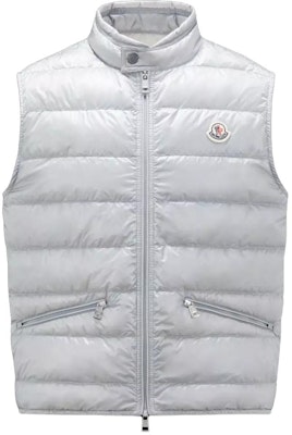 Moncler Gui Light Gray Sleeveless Zip-Up Vest with Letter Collar. I20911A107005302992V Order Moncler Gui Light Gray Sleeveless Zip-Up Vest with Letter Collar. I20911A107005302992V