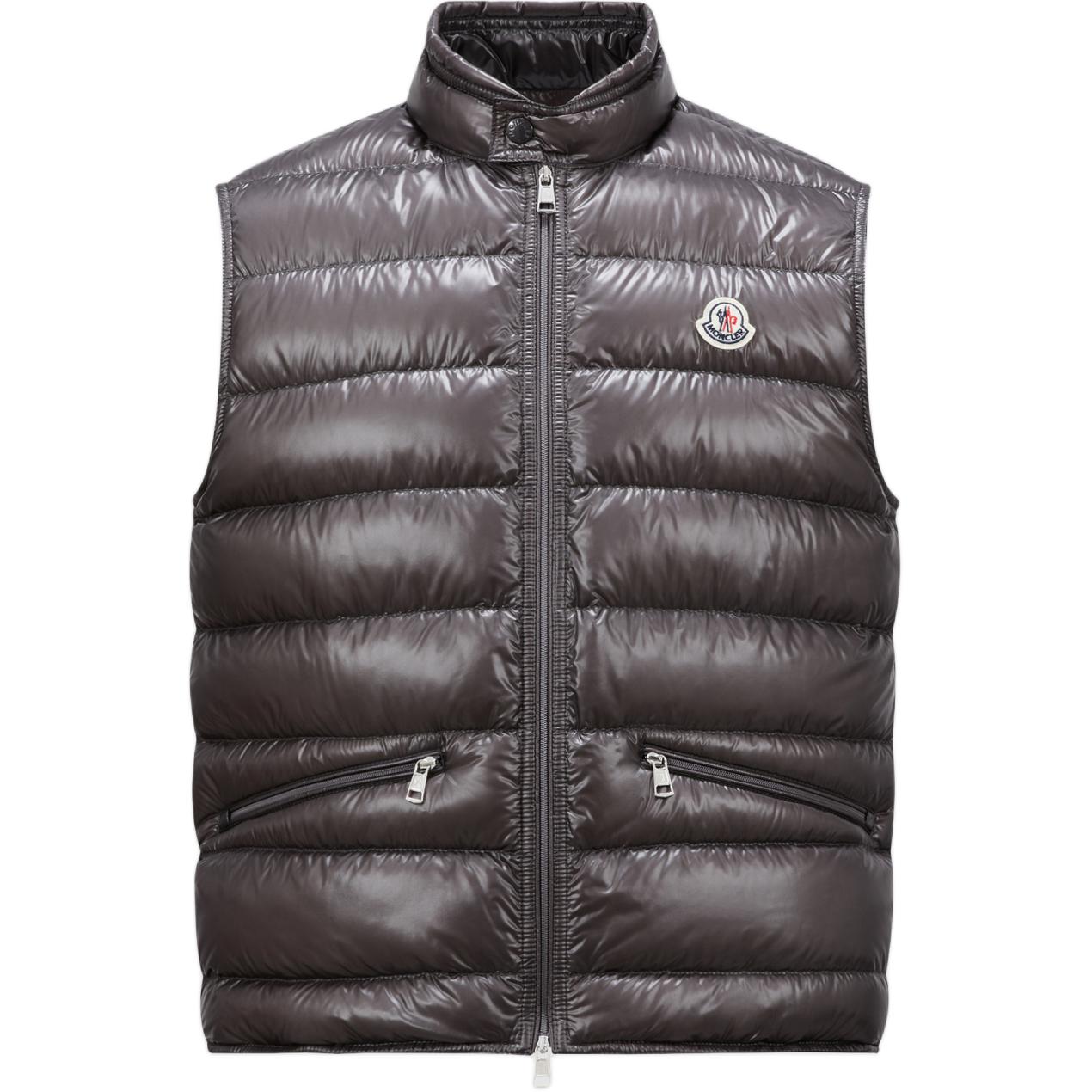 Order Moncler Gui FW24 輕量化拉鍊式Logo背心 男女款 深灰色 J20911A1070053029946