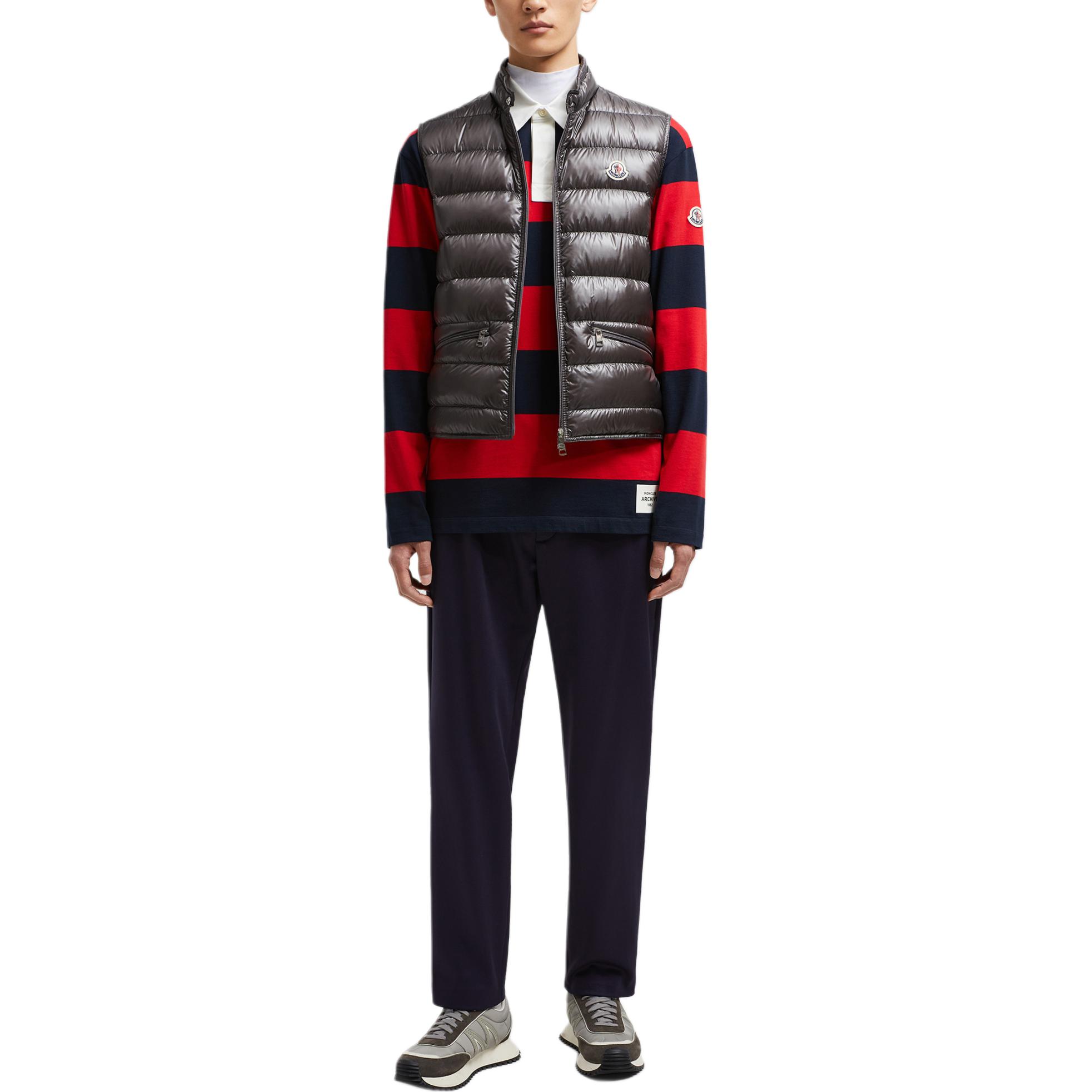 Lookbook Moncler Gui FW24 輕量化拉鍊式Logo背心 男女款 深灰色 J20911A1070053029946