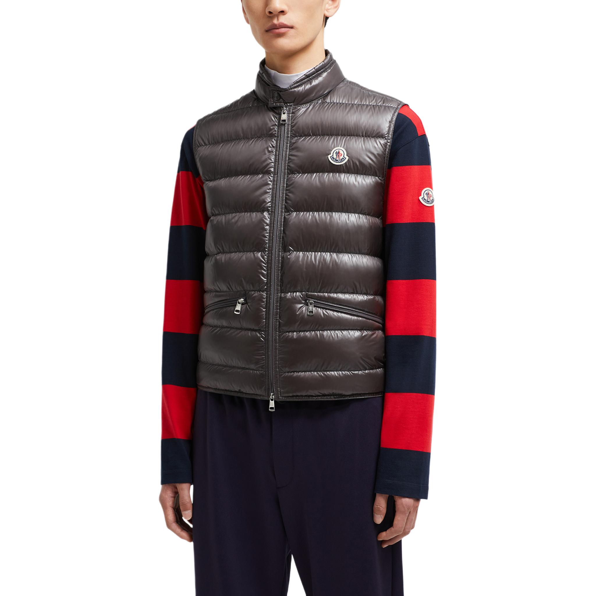 Purchase Moncler Gui FW24 輕量化拉鍊式Logo背心 男女款 深灰色 J20911A1070053029946