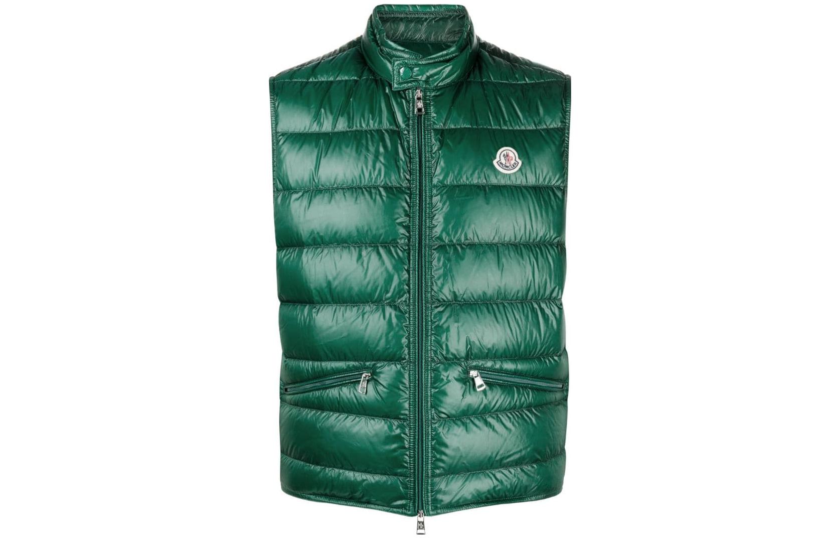 Moncler GUI Series Green Letter Print Vest Unisex Sleeveless Jacket. I20911A107005302987F