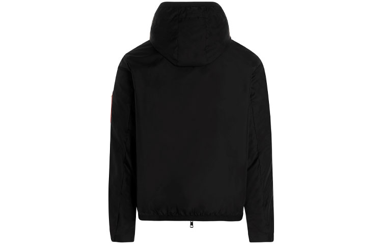 Moncler Hattab Necker Solid Striped Hooded Jacket Black 1A0000568352999 圖 3