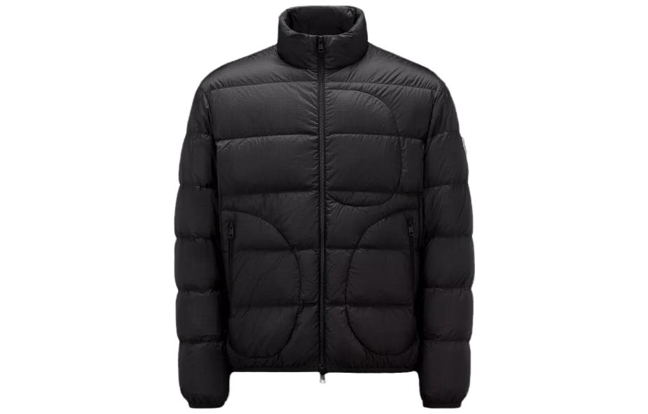 Moncler Heze  Black Short Down Jacket with Logo Patch and Stand Collar. I20911A00016596VN999 圖 2