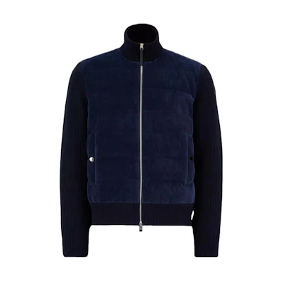 Moncler High-Neck Loose Fit Down Jacket Unisex Navy Blue. I20919B00028M1241750