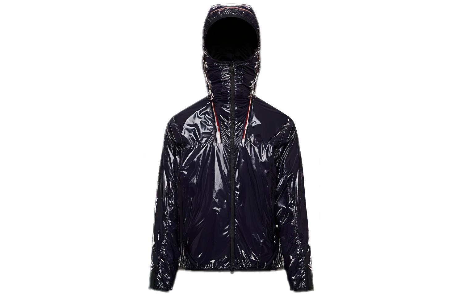 Moncler Hooded Windbreaker Jacket Navy Blue 0911B7470053A5T778