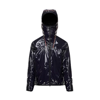 Moncler Hooded Windbreaker Jacket Navy Blue 0911B7470053A5T778