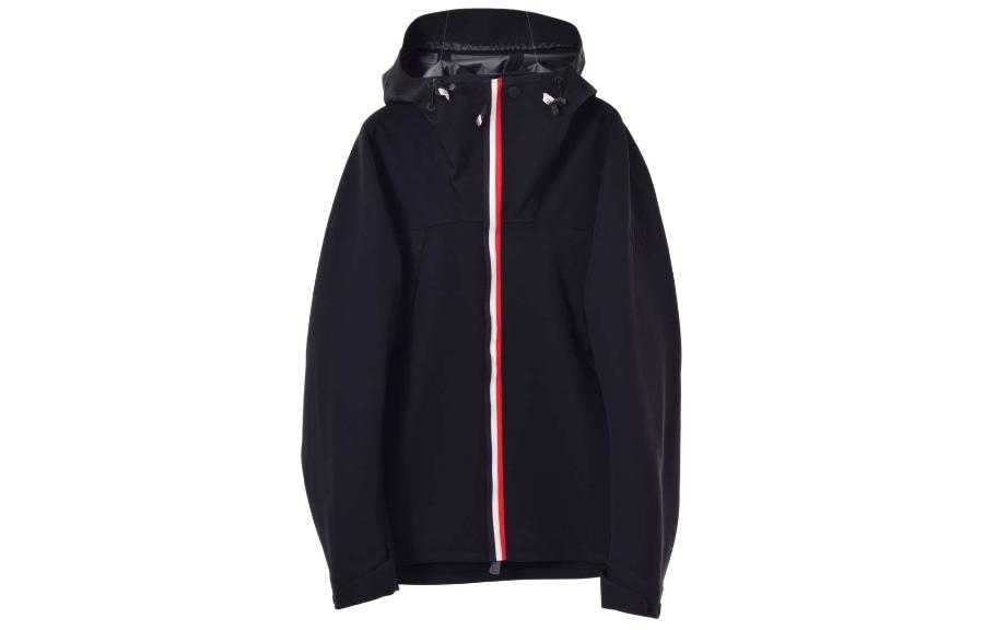 Moncler Hooded Zip-Up Striped Jacket Black 840115080995999