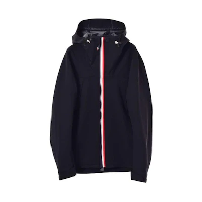 Moncler Hooded Zip-Up Striped Jacket Black 840115080995999