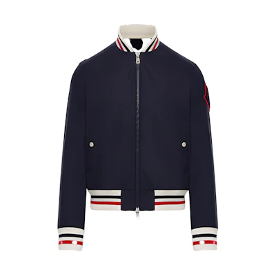 Moncler Huchet Ribbed Collar Polyester Bomber Jacket Black - 0911A7280054A9174S
