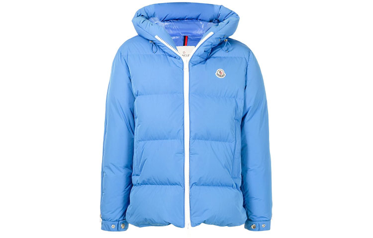 Moncler Idil Blue Down Jacket with Solid Color and Logo Patch. 1A0009454A9173012 圖 2