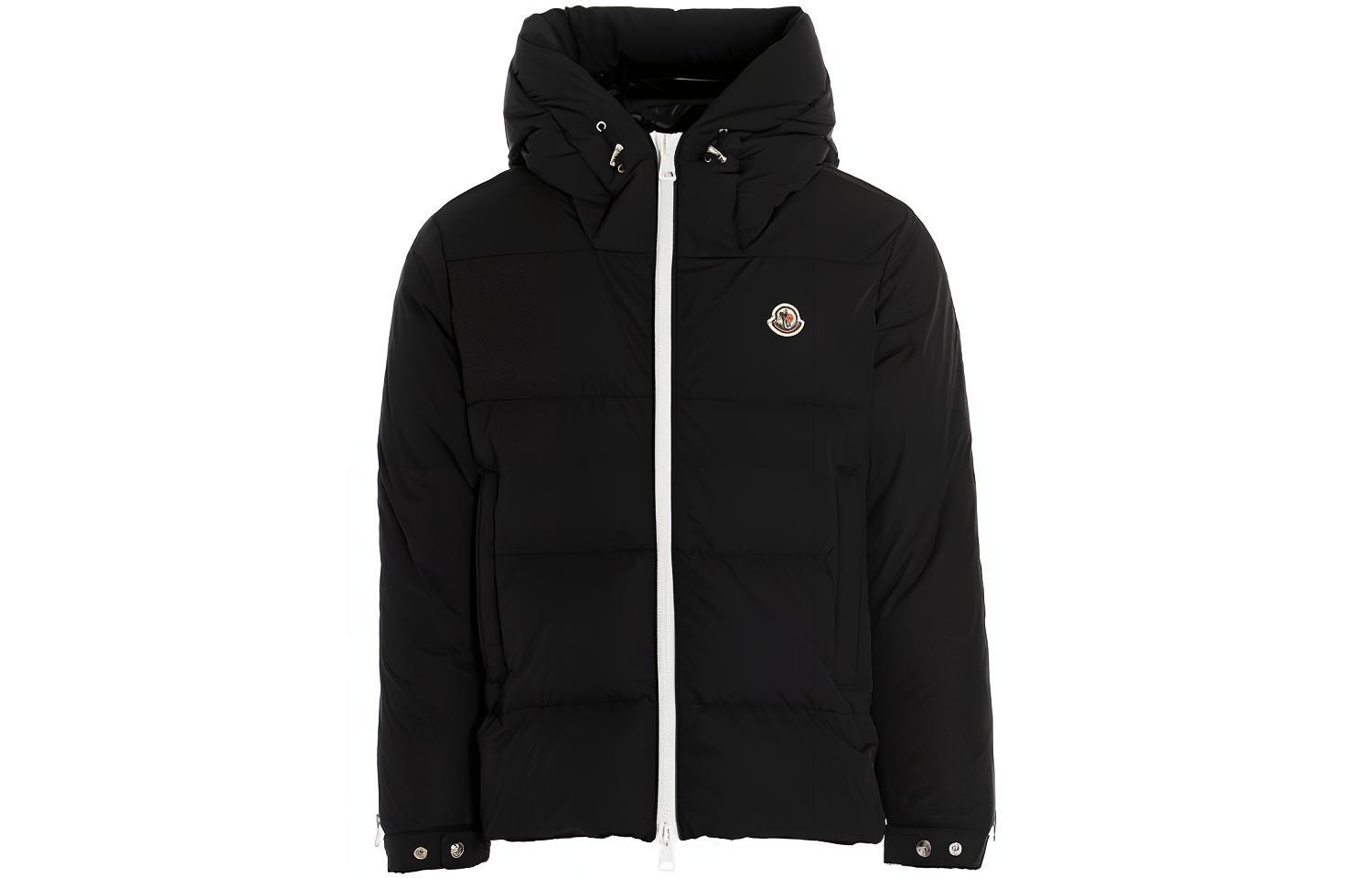 Moncler Idil Quilted Logo Zip-Up Hooded Down Jacket Black . 1A0009454A91999